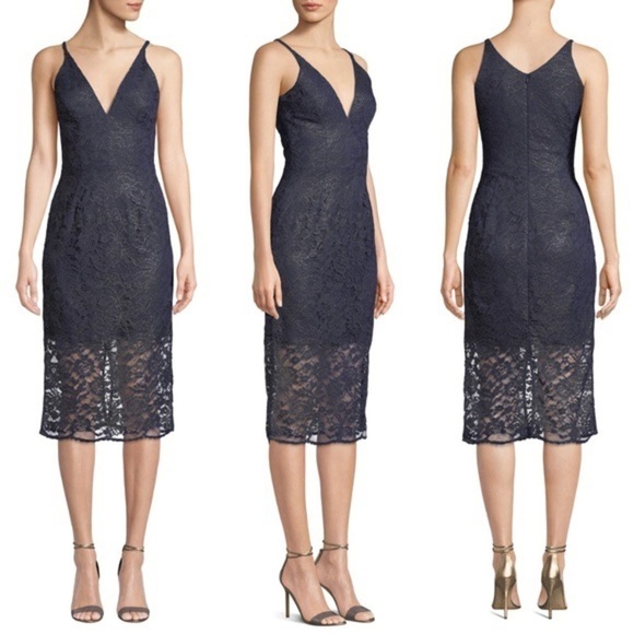 Dress the Population Dresses & Skirts - Dress The Population Lelani Mini-Illusion Corded Lace Dress, Sz XS